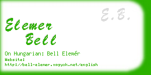 elemer bell business card